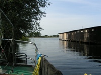 Der alte Zuckerrübenhafen Gotthuhn von unserm Boot aus
